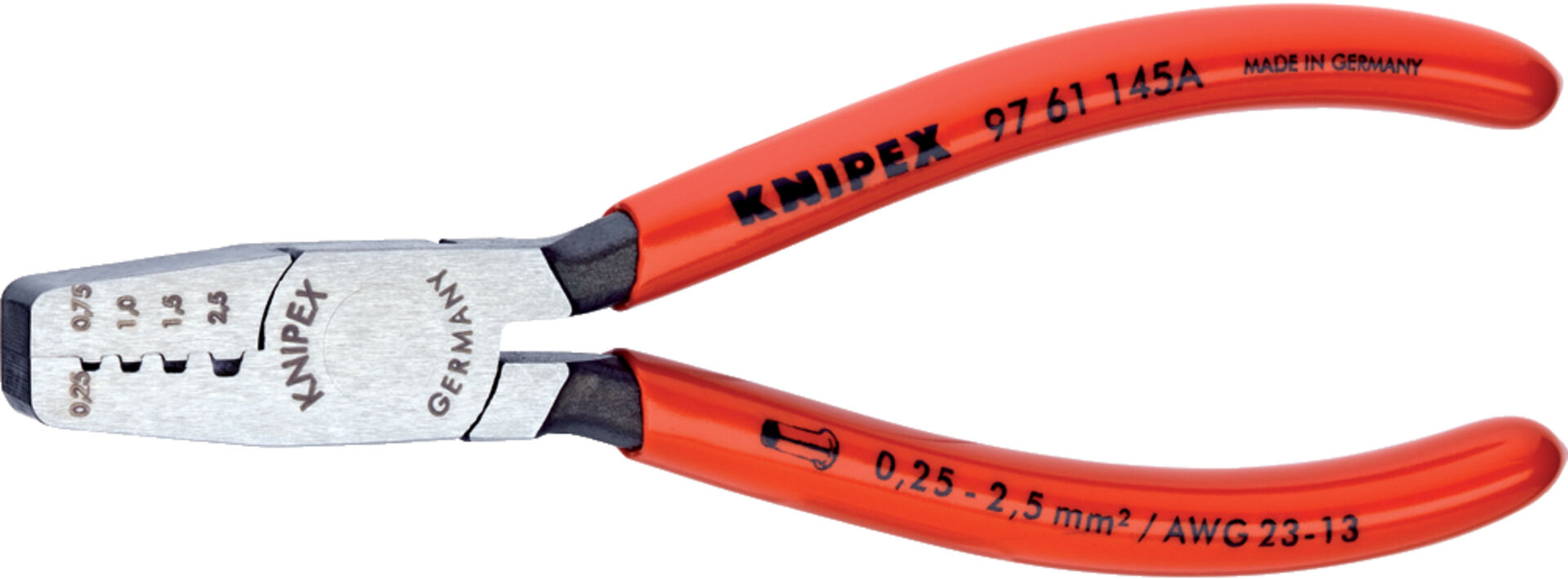 KNIPEX 97 61 145 A Crimpzange für Aderendhülsen 145mm