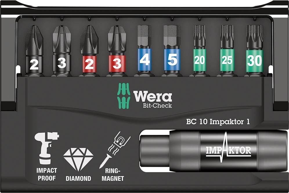 WERA Bit Set Impaktor 9-teilig gemischt