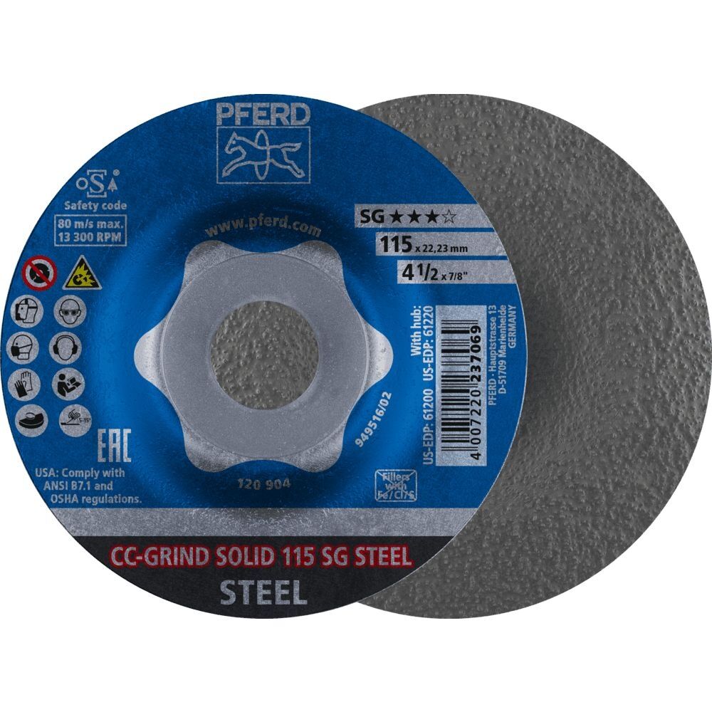 PFERD Schleifscheibe CC-GRIND-SOLID SG STEEL 115mm