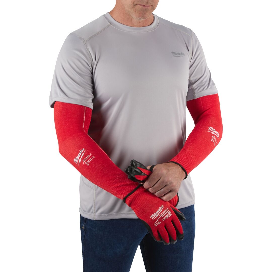 MILWAUKEE Arm-Schnittschutz Klasse C 40 cm rot