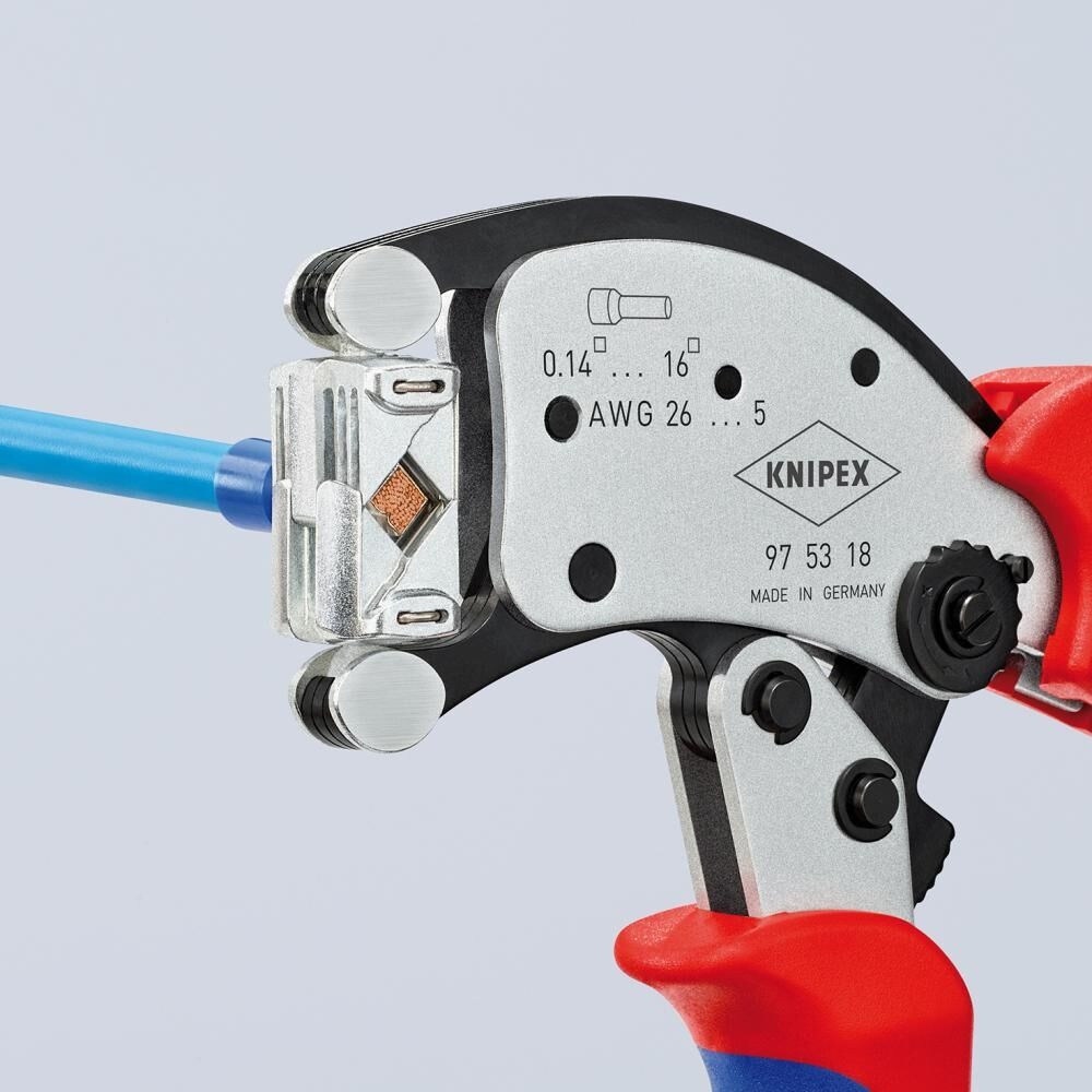 KNIPEX Crimpzange für Aderendhülsen Twistor 16 0,14-16qmm