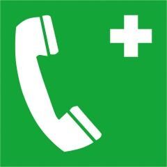 Rettungsschild Folie Notruftelefon 150x150mm