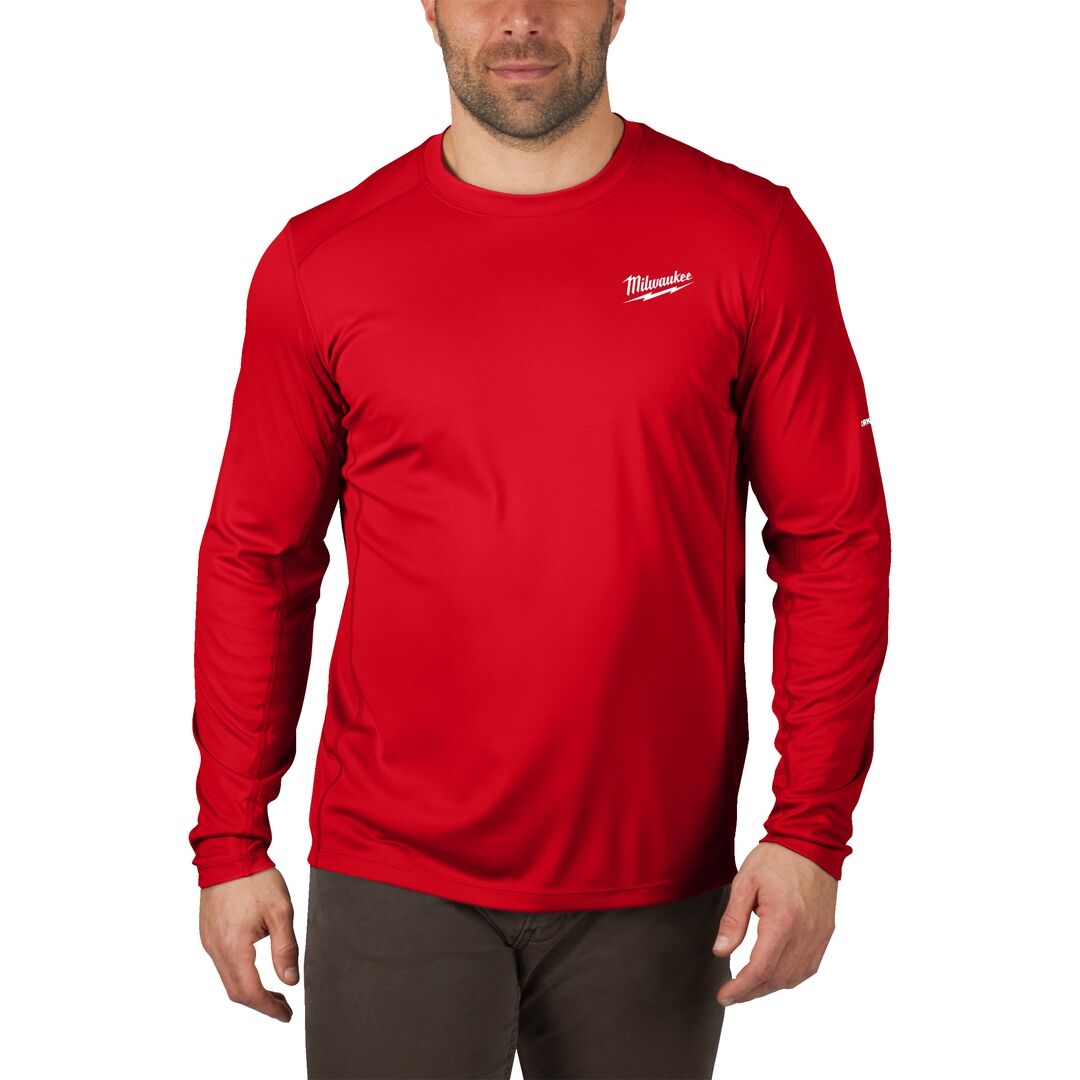 MILWAUKEE Funktions-Langarmshirt WWLSRD-XXL rot mit UV-Schutz
