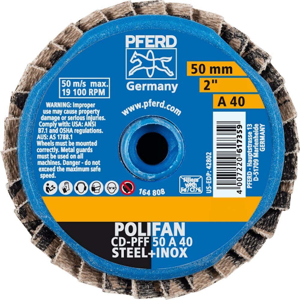 PFERD Fächerschleifscheibe COMBIDISC mini-Polifan 50mm A40