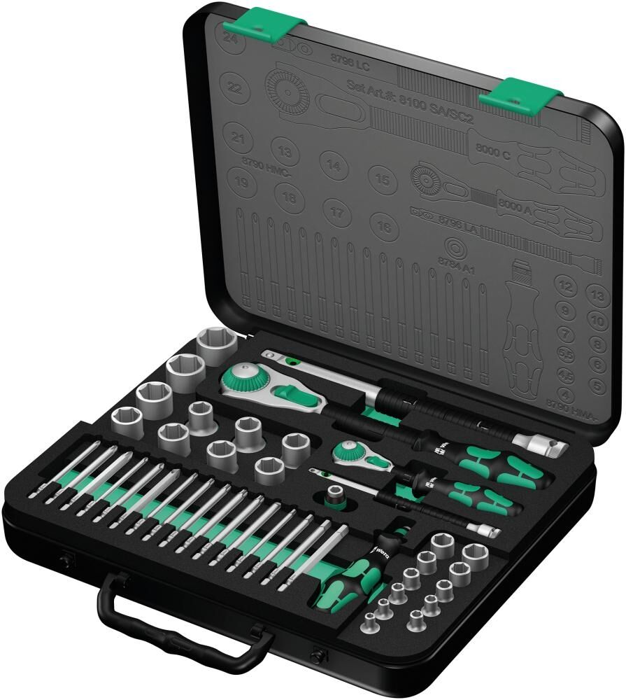 WERA Steckschlüssel Set ZYKLOP 1/4" + 1/2" 43-teilig