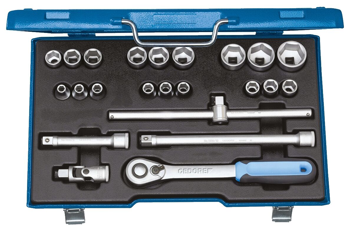 GEDORE Steckschlüssel-Set 1/2" 23-teilig 6-kant 8-32mm 19 EMU-20