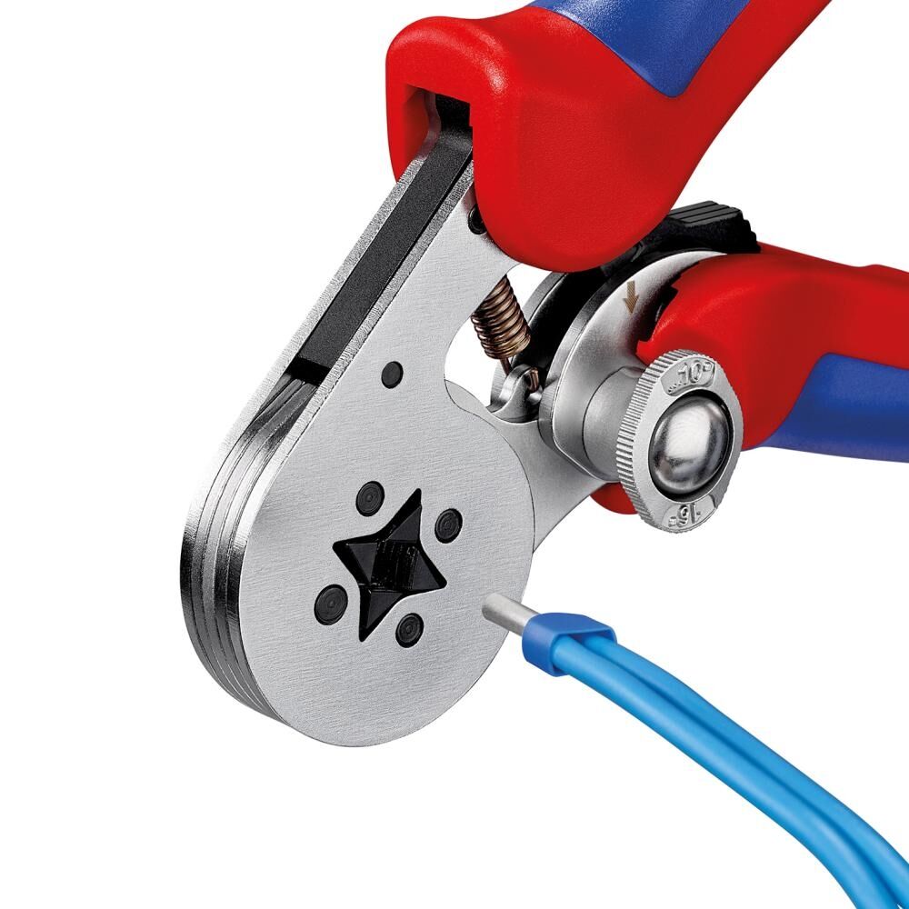 KNIPEX Selbsteinstellende Crimpzange 180mm für Aderendhülsen verchromt 97 55 04