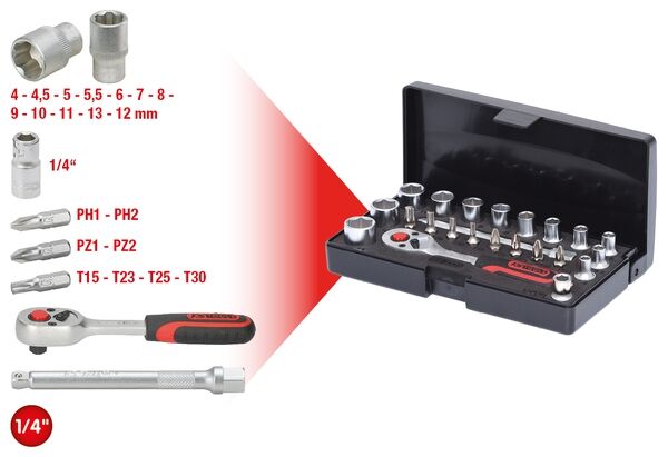 KS TOOLS Steckschlüssel Set 1/4" 23-teilig