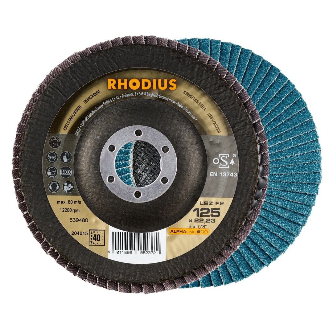 RHODIUS Lamellenschleifscheibe LSZ F2 125mm K80