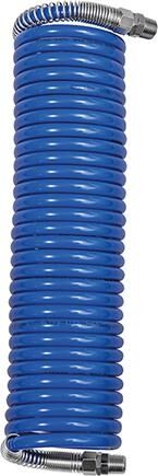 RIEGLER Spiralschlauch PA blau AG R 3/8" Verschraubung & Knickschutz 12x9mm 5m