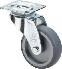 BS ROLLEN Lenkrolle 50mm LG G1 Stahlblech verzinkt Gummirad