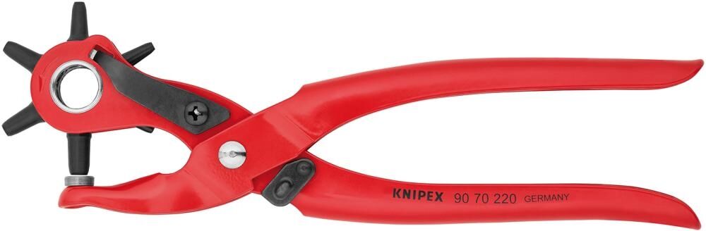 KNIPEX Revolverlochzange 220mm rot pulverbeschichtet 90 70 220 EAN