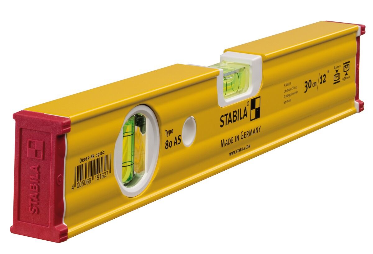 STABILA Leichtmetall Wasserwaage 80AS 30cm