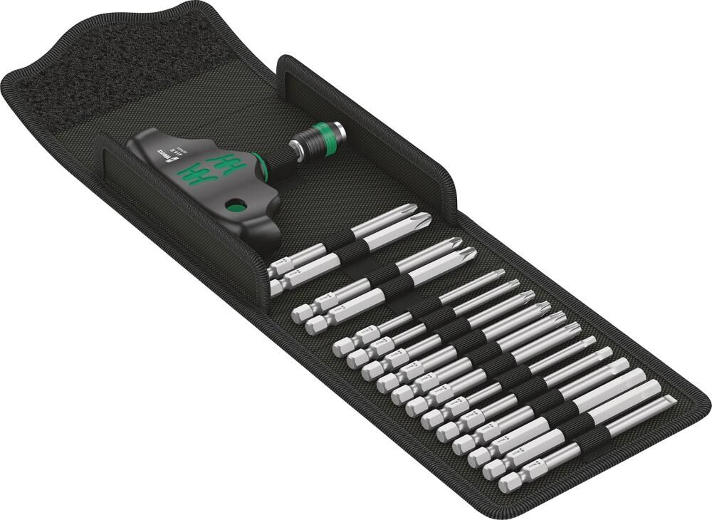 WERA Bit Set Quergriff-Handhalter 17-teilig Kraftform Kompakt 400