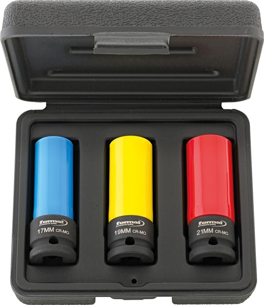 FORMAT Kraft Steckschlüsseleinsatz Set 1/2" mit Kunstoffhülse