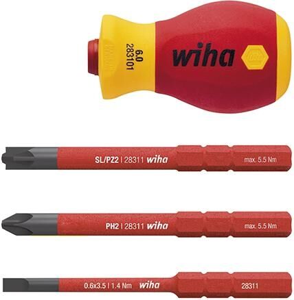 WIHA Schraubendreher Set Stubby slimVario VDE 4-teilig
