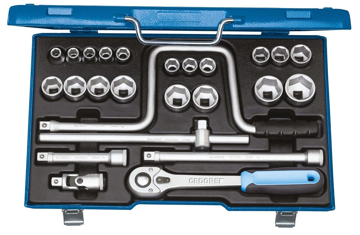 GEDORE Steckschlüssel Set 1/2" 25-teilig sechskant 10-32mm 19 TMU-10 6151880