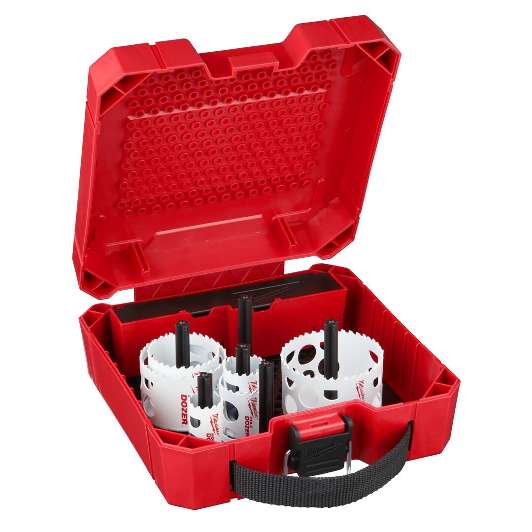 MILWAUKEE Lochsägen Bi-Metall Set 10-tlg 25 32 40 54 68 76mm Adapter Bohrer