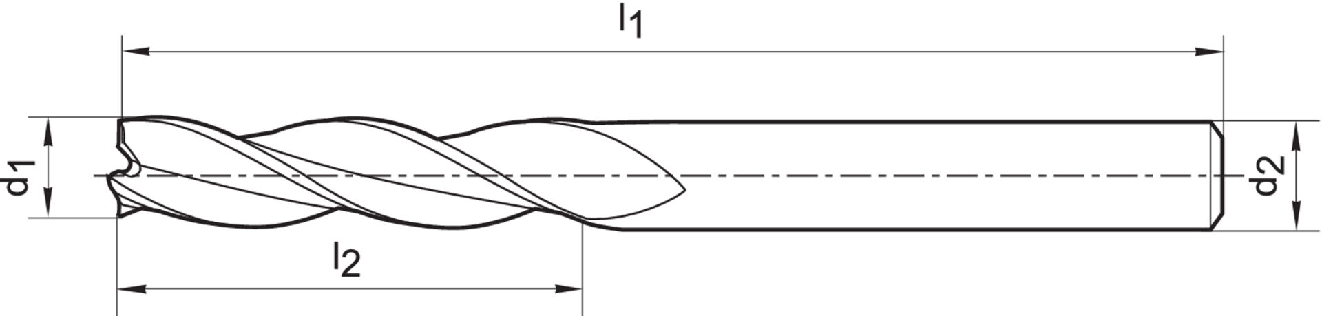 FORMAT Schaftfräser WN VHM 8,0mm extra lang HB Z 3