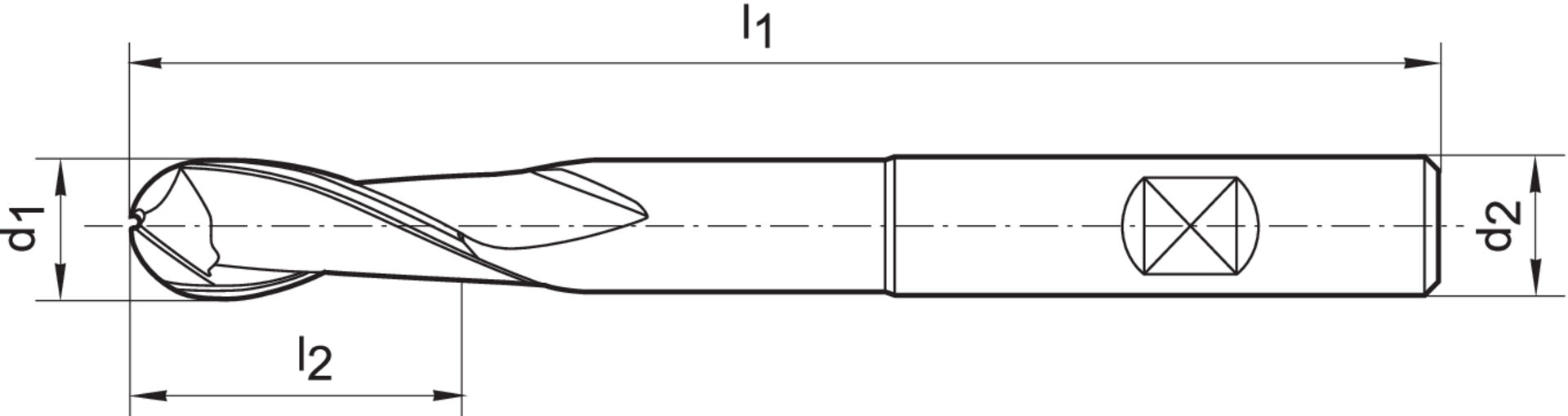 FORMAT Radiusfräser lang TiALN 12,00mm
