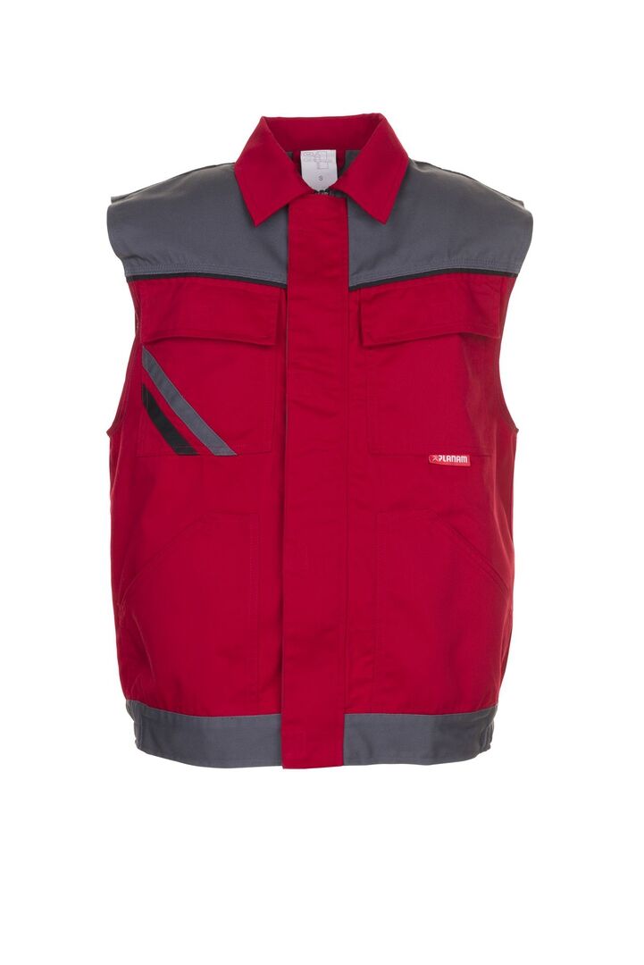 PLANAM Arbeitsweste HIGHLINE 2366 Gr. L rot/schiefer/schwarz