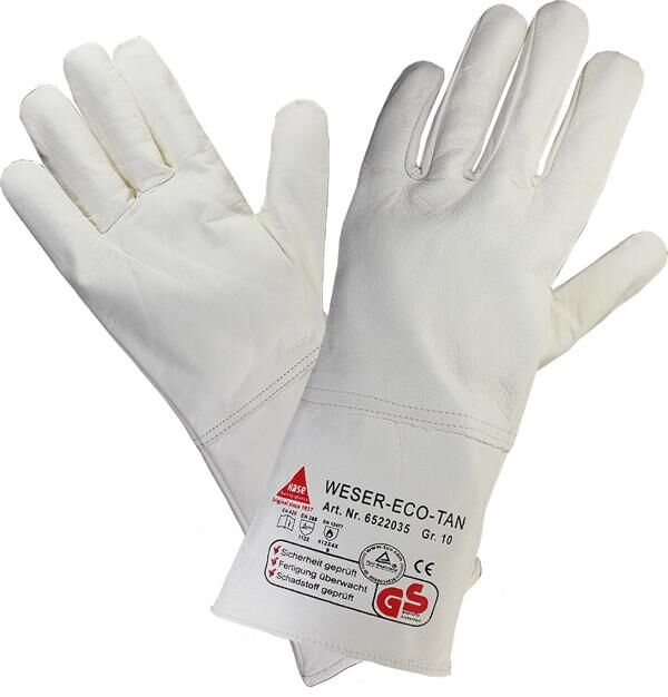 HASE Nappalederhandschuhe Weser Eco-Tan Gr. 10 chromfrei 35cm lang 6522035