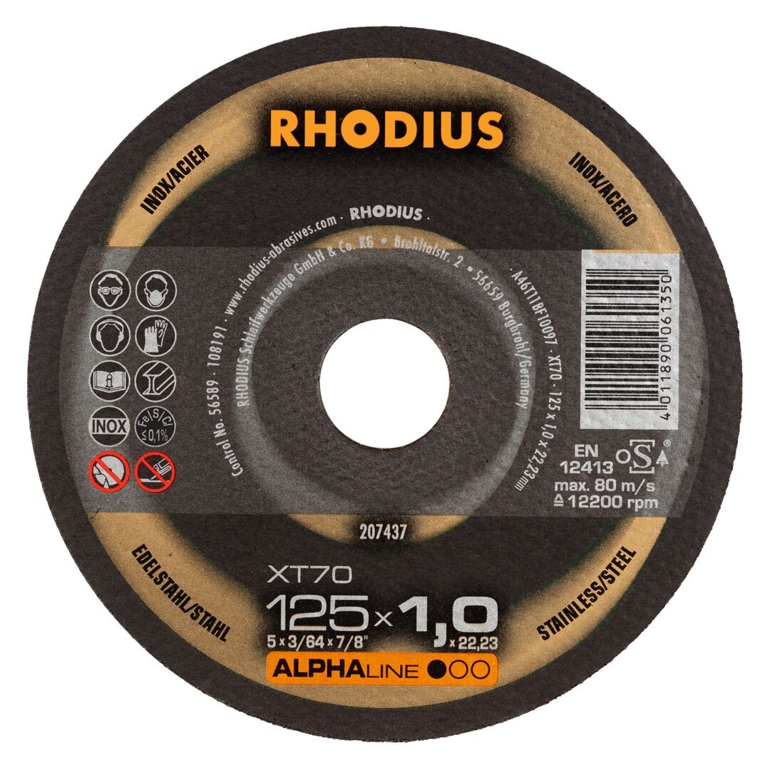 RHODIUS Trennscheibe XT70 125x1,5mm gerade