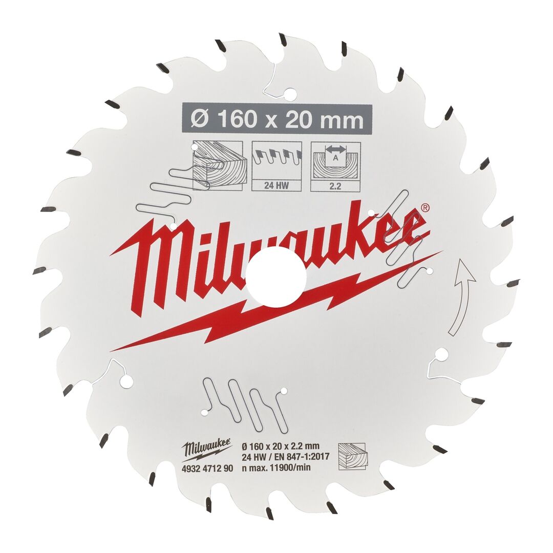 MILWAUKEE MIWLAUKEE Kreissägeblatt Holz für Handkreissägen 165/30mm Z24 Wechselzahn