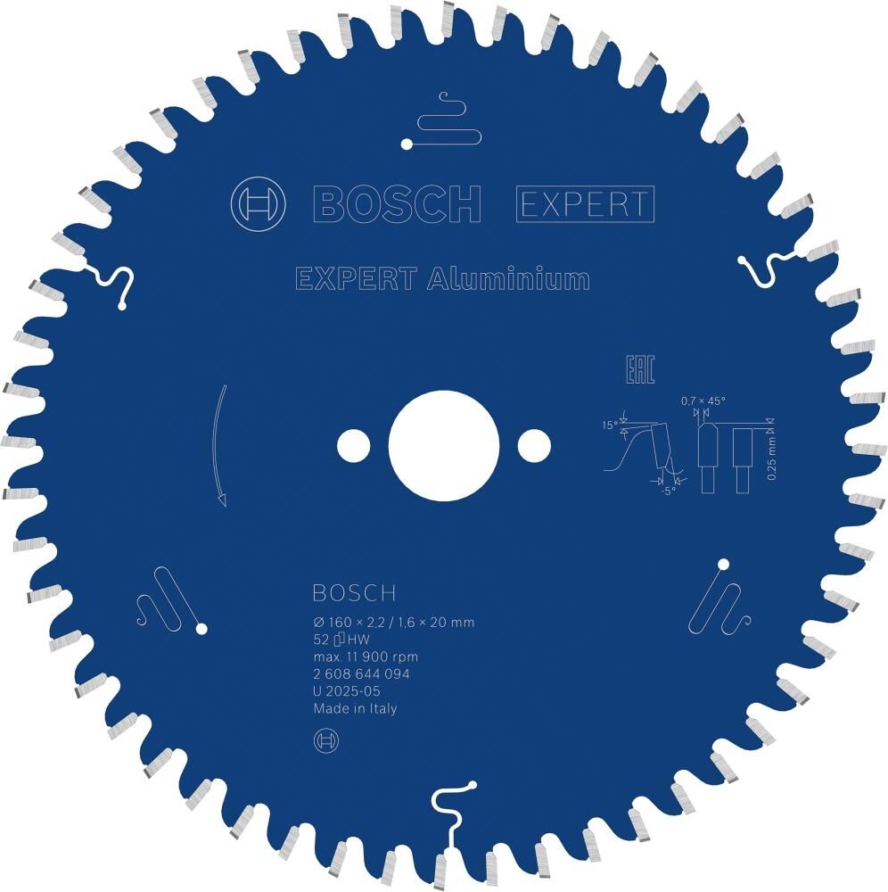 BOSCH Kreissägeblatt Expert 160x20x2,2 für Aluminium TR-F 52