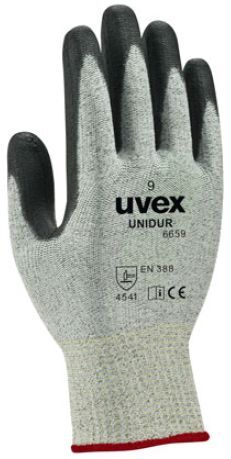 UVEX Schnittschutz-Handschuh unidur 6659 Gr. 9 Nitrilschaum grau/schwarz 6093.8