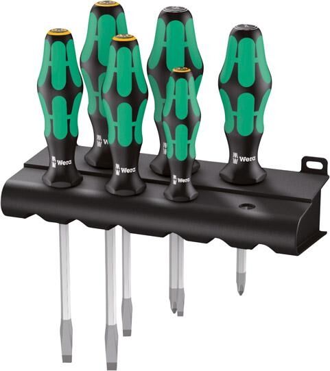 WERA Schraubendreher Set Sechskantklinge Schlitz/PZ 6-teilig 334/355SK/6