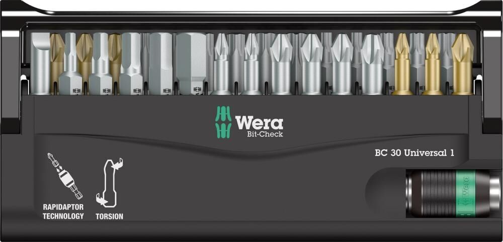 WERA Bitsortiment 30-teilig BC 30 Bit Check Universal