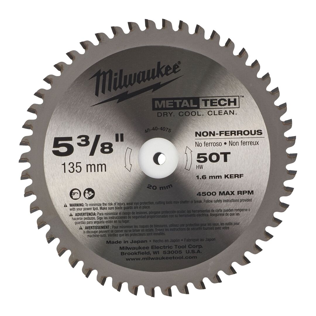 MILWAUKEE Kreissägeblatt Metall für Handkreissägen 135/20mm Z50
