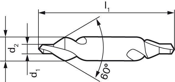 FORMAT Zentrierbohrer VHM A 60 Grad 1,00mm geschliffen