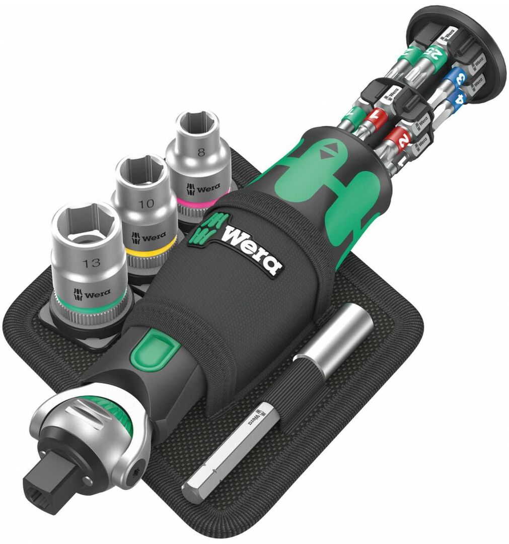 WERA Magazin-Knarre Zyklop Pocket Set 2 18-tlg. 3/8" Knarre mit 1/4" Bit Innenaufür