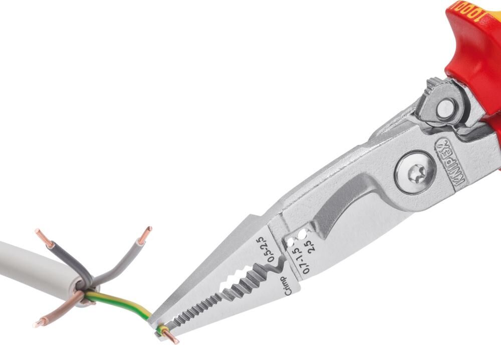 KNIPEX Elektro-Installationszange 200mm VDE verchromt 13 96 200 T