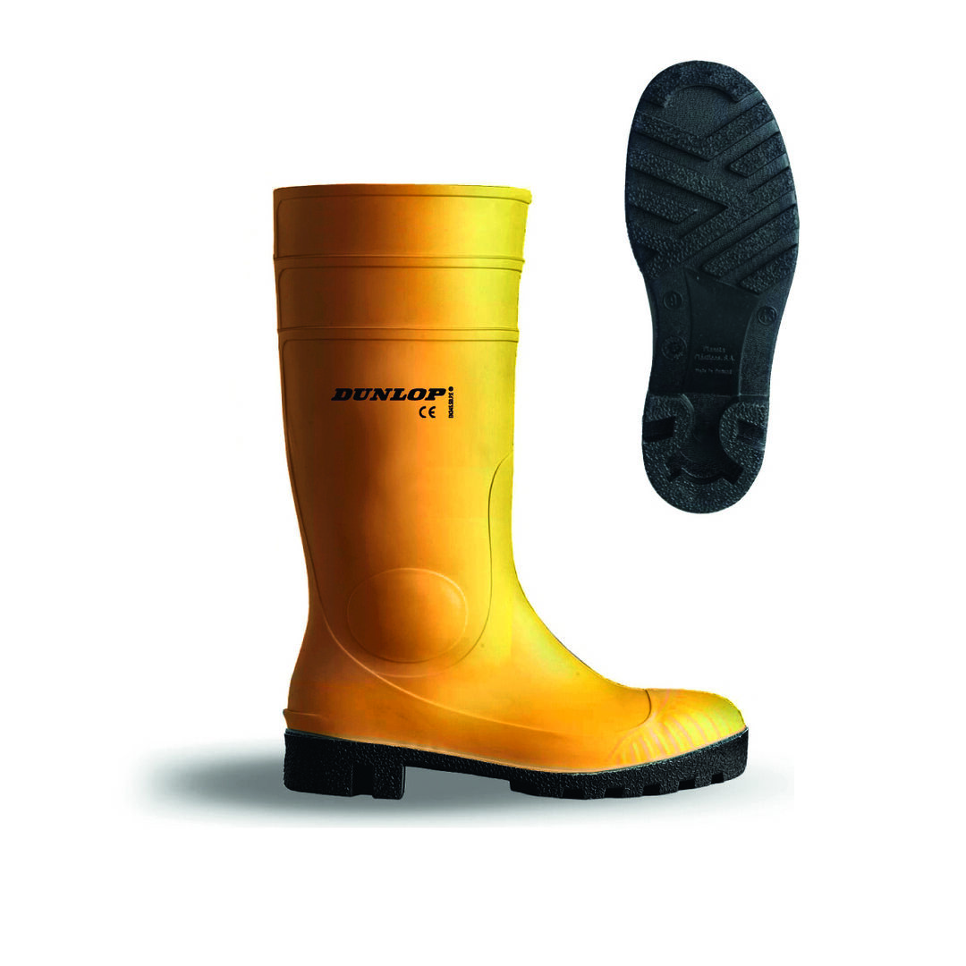 DUNLOP BAU-Sicherheitsstiefel BODO S5 PVC gelb gerader Schaft Gr. 45