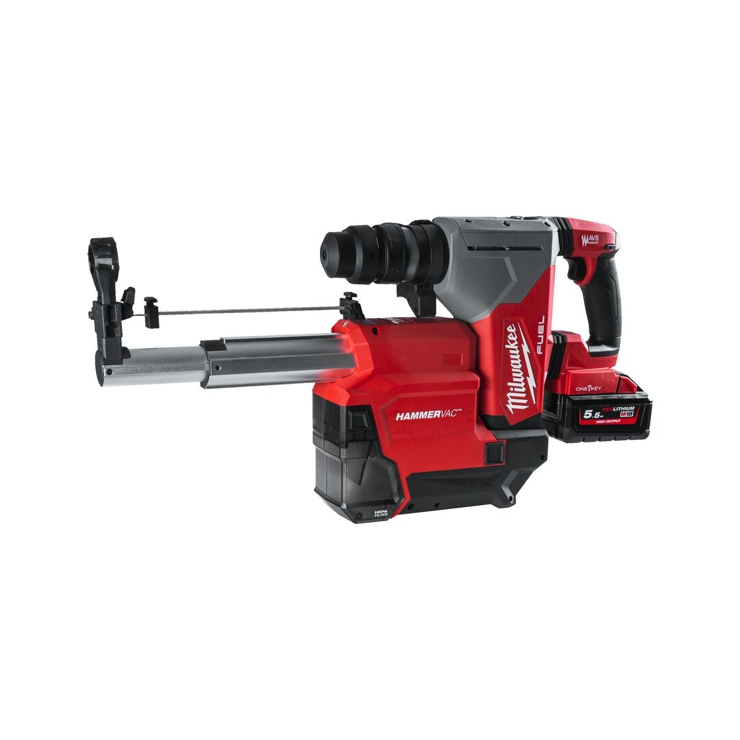MILWAUKEE Akku-Kombihammer M18 ONEFHPXDEL-552C Staubabsaugung