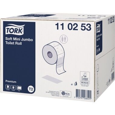 TORK Toilettenpapier Mini Jumbo 2-lagig weiß 12 Rollen 110253