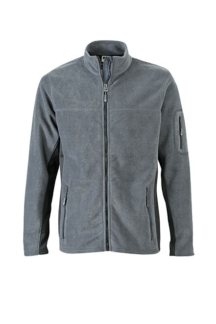 JAMES & NICHOLSON Fleecejacke carbon/black Gr. XXL