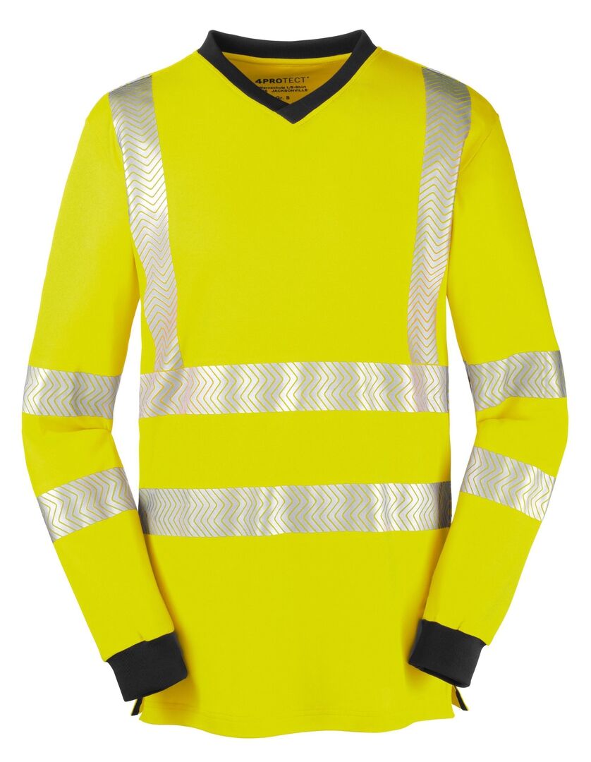 4PROTECT Warnschutz-Langarmshirt Gr. M leuchtgelb/grau 3437