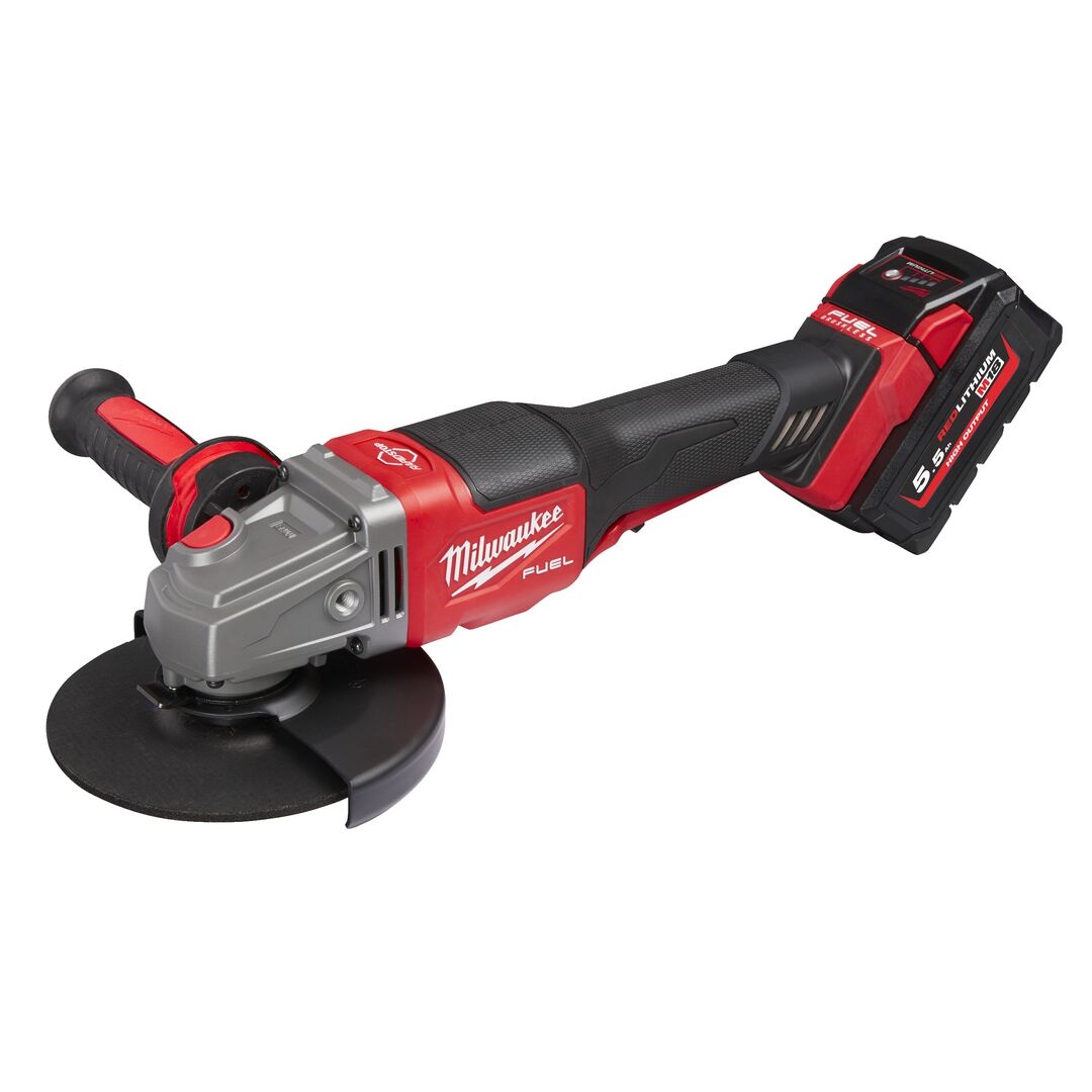 MILWAUKEE Akku-Winkelschleifer FHSAG125XPDB-552X 2x18V 5,5Ah Ladegerät