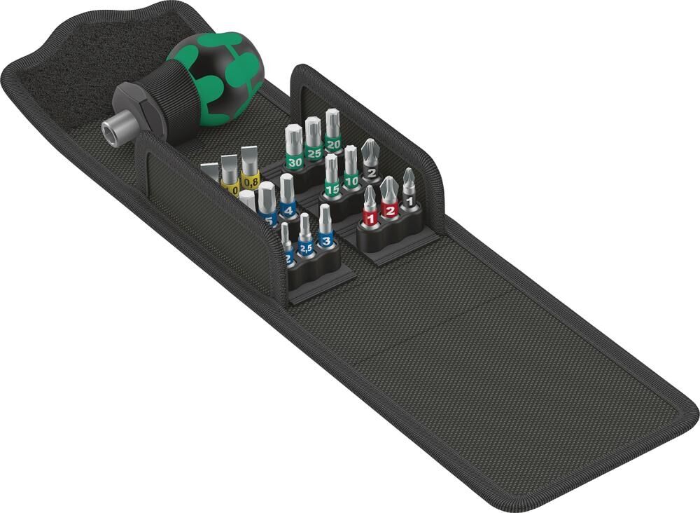 WERA Bit Set Kraftform Kompakt Stubby1 19-teilig
