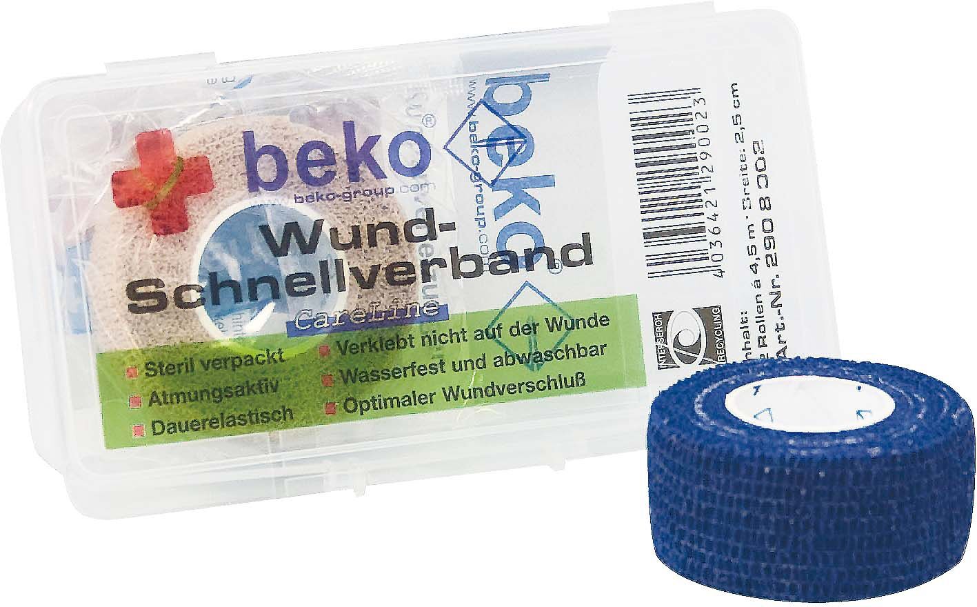 BEKO Wund-Schnellverband Box 2 Rollen a 4,5m x 25mm