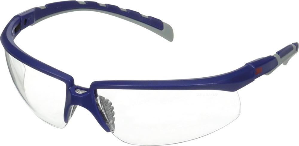3M Schutzbrille Solus 2001AF-BLU blau/graue Bügel Steckbügel beschlagfest/kratzfest klar