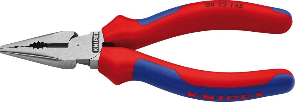 KNIPEX Spitz-Kombizange 145mm Mehrkomponenten-Hülle schwarz atramentiert 08 22 145
