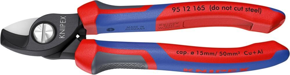 KNIPEX Kabelschere 165mm Mehrkomponenten-Hülle brüniert 95 12 165