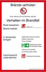 Brandschutzordnung Teil A Kunststoff PVC