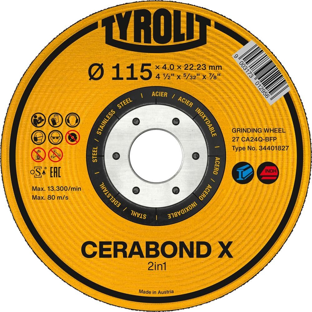 TYROLIT Schruppscheibe 125x4mm CERABONDxCA24Q-BFK