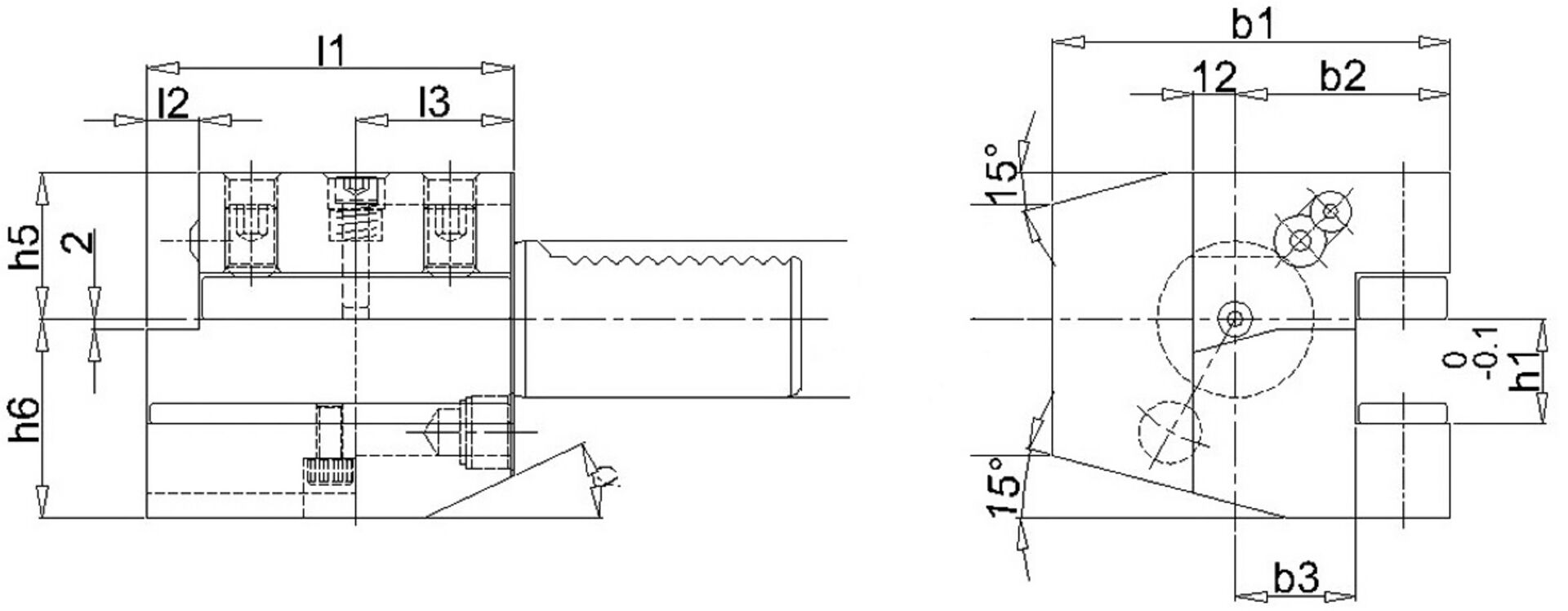 FORTIS VDI Axial Werkzeugh. Re. C1 30x20mm